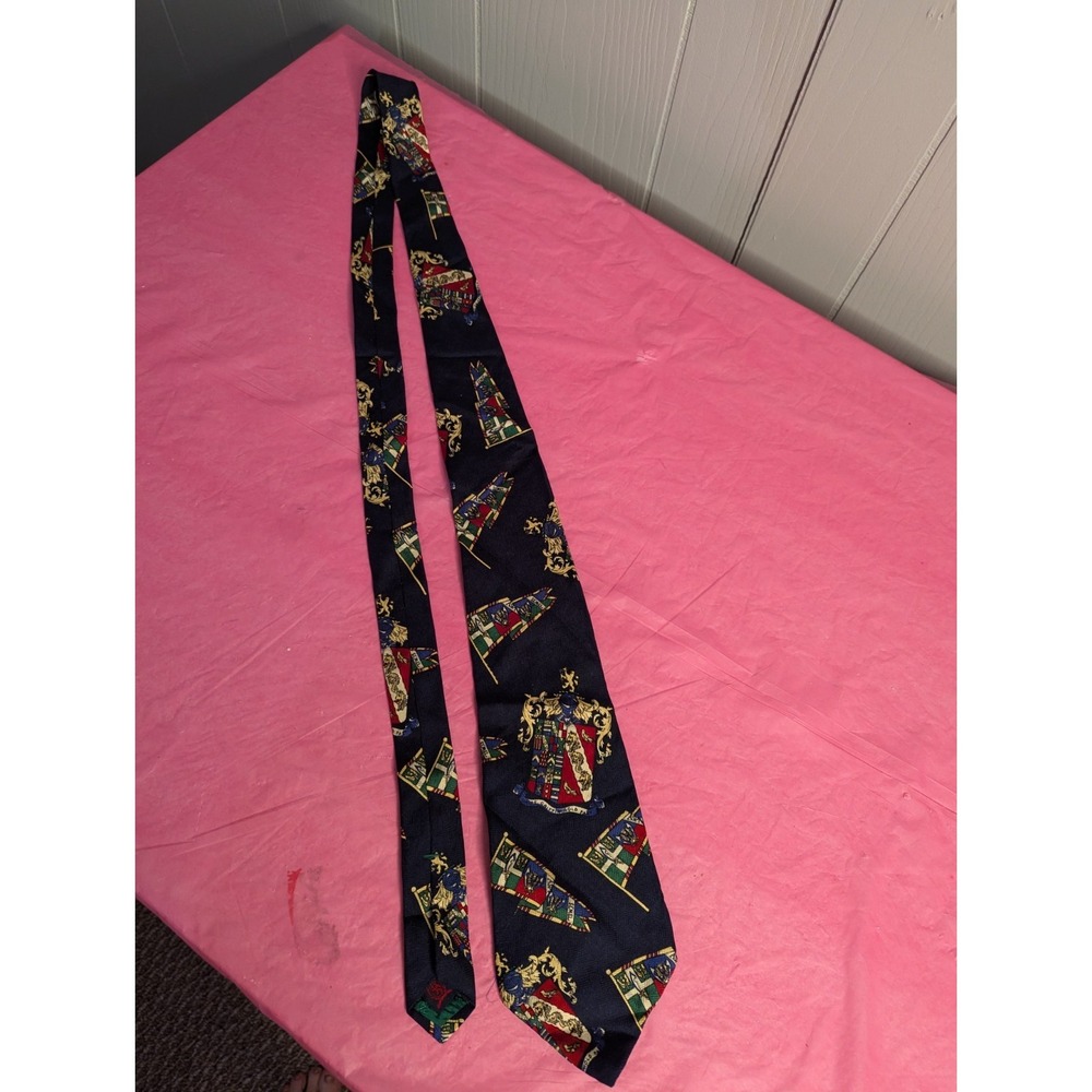 Vintage Tommy Hilfiger 100% Italian silk multicolor mens necktie tie made in USA